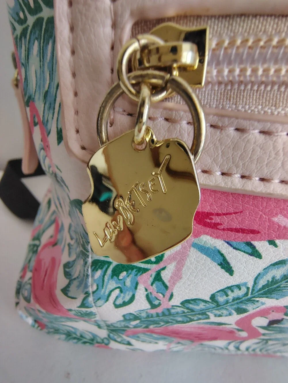 Luv Betsey Betsey Johnson Flamingo Tropical Backpack Pink Faux Leather